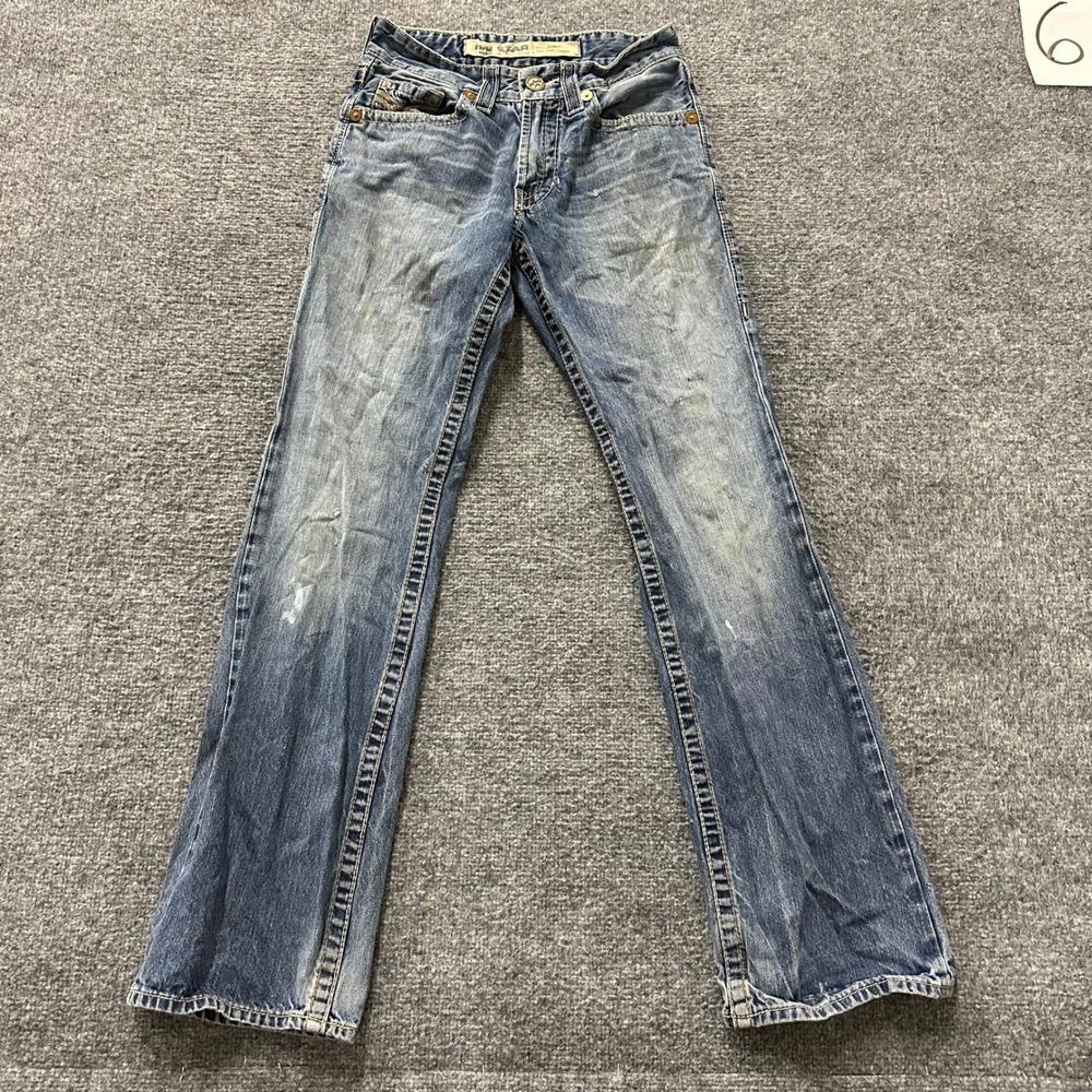 Big Star Jeans Mens Size 29L Blue Pioneer Bootcut Distressed Faded Denim Cotton